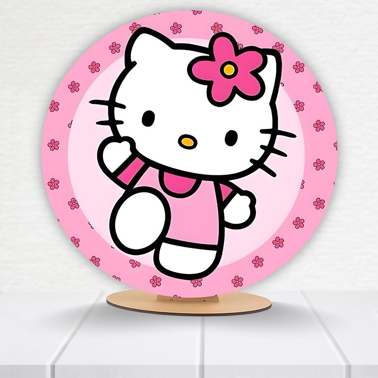 Painel Redondo Hello Kitty 50x50cm  PAINEL960 - Imagem 10