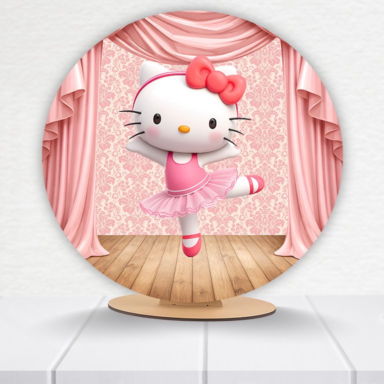 Painel Redondo Hello Kitty 50x50cm - Imagem 5