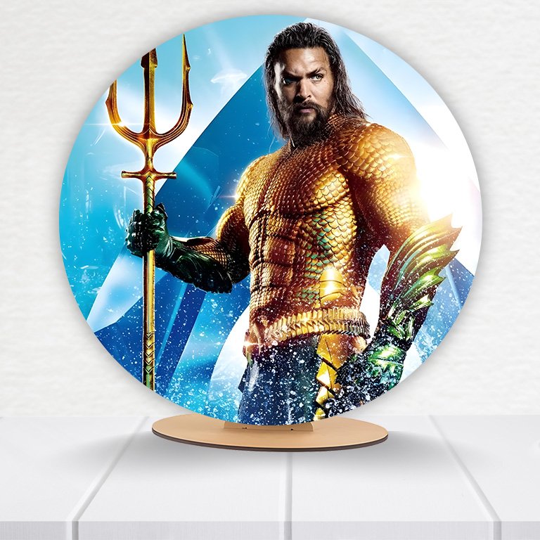 Painel Redondo Aquaman 50x50cm  PAINEL535