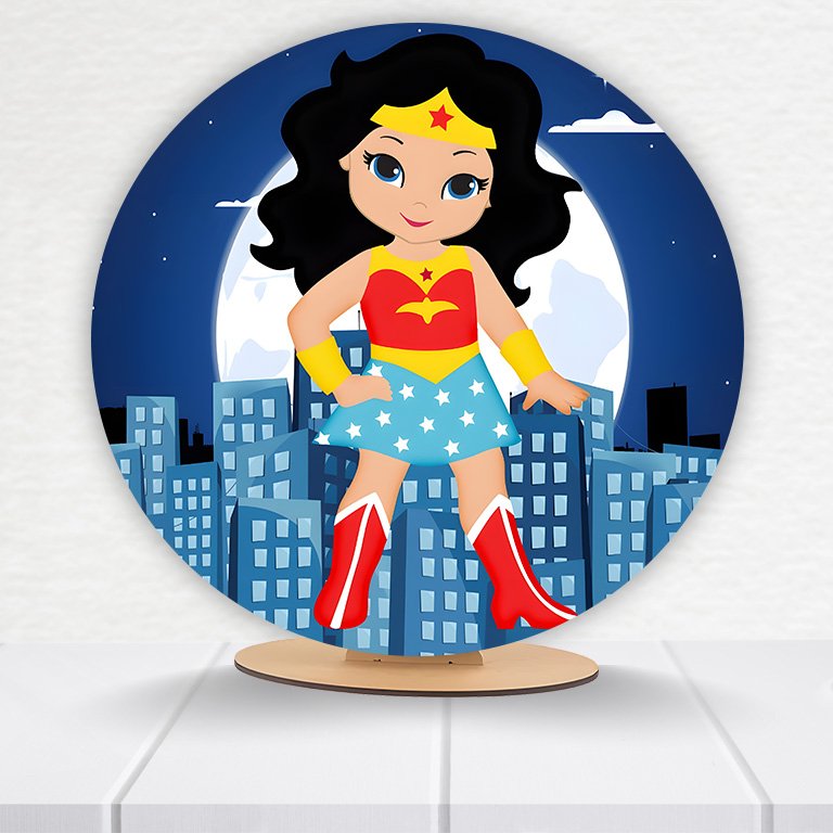Painel Redondo Mulher Maravilha 50x50cm  PAINEL568 - Imagem 8