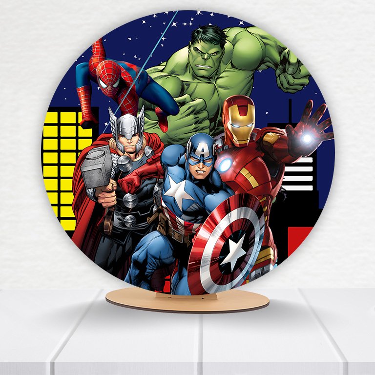 Painel Redondo Heróis 50x50cm  PAINEL217 - Imagem 10