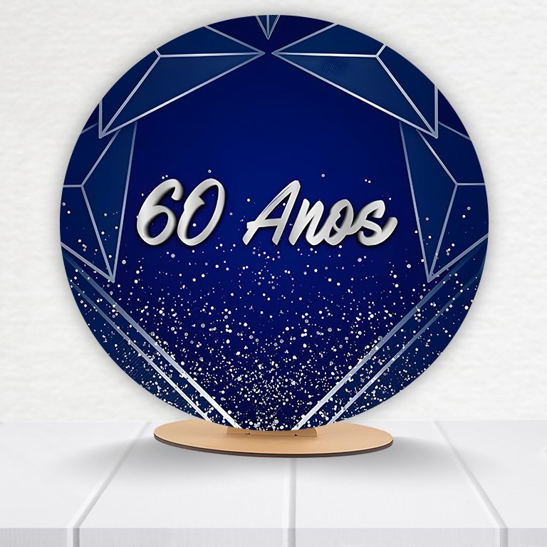 Painel Redondo 60 Ano 50x50cm  PAINEL004